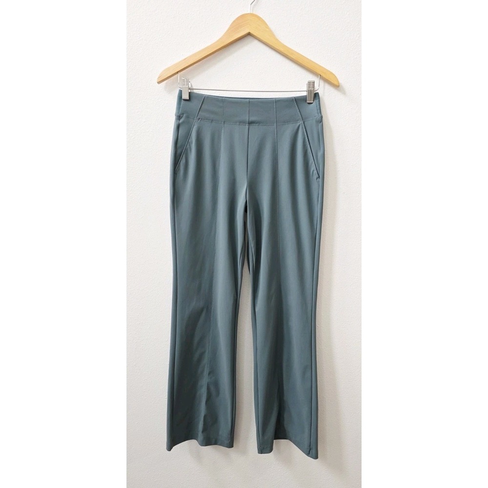 Athleta Cosmic Kick Flare Crop Pants High Rise Women's Size 2 Green 26"